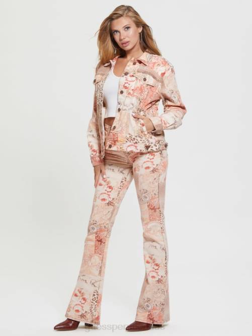 GUESS chaqueta con icono de patchwork de cachemira de los años 90 mujer 0P8X281 estampado de patchwork revival vestir