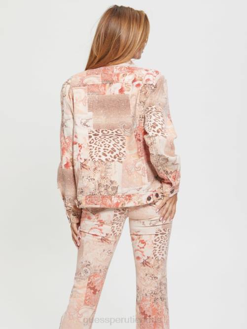 GUESS chaqueta con icono de patchwork de cachemira de los años 90 mujer 0P8X281 estampado de patchwork revival vestir