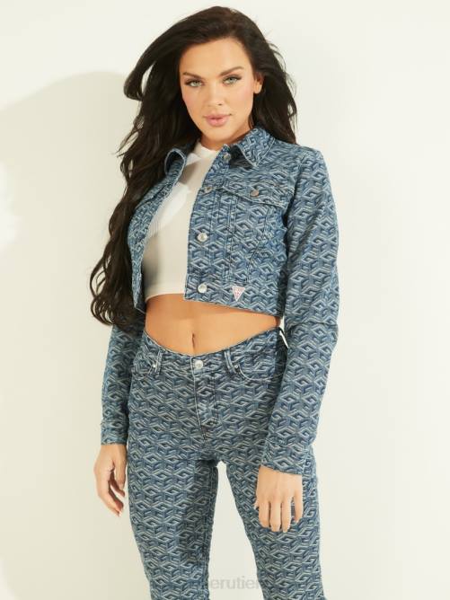 GUESS chaqueta corta con forma de cubo geométrico mujer 0P8X213 lavado de cubos vestir