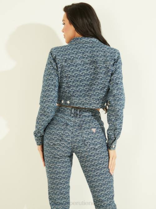 GUESS chaqueta corta con forma de cubo geométrico mujer 0P8X213 lavado de cubos vestir
