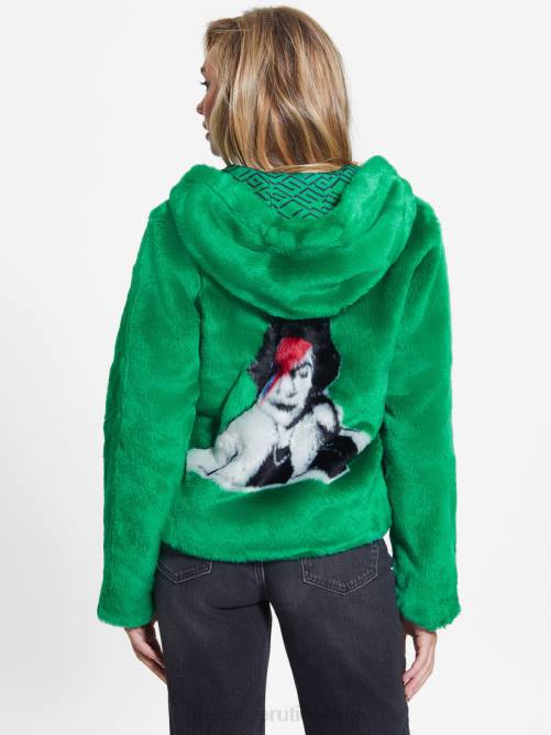 GUESS chaqueta dafne de piel sintética mujer 0P8X1915 valle verde vestir