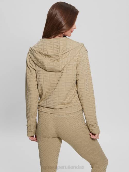 GUESS chaqueta dana active con cremallera mujer 0P8X1737 arcilla térmica con relieve g vestir