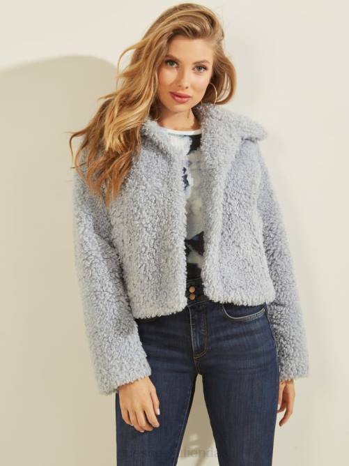 GUESS chaqueta de peluche esponjosa mujer 0P8X1758 bebe azul vestir