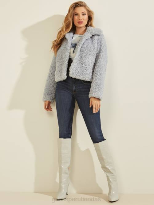 GUESS chaqueta de peluche esponjosa mujer 0P8X1758 bebe azul vestir