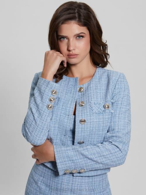 GUESS chaqueta de tweed brillante alara mujer 0P8X1924 cielo anochecer multi vestir