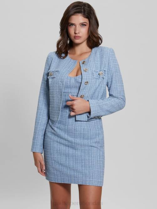 GUESS chaqueta de tweed brillante alara mujer 0P8X1924 cielo anochecer multi vestir