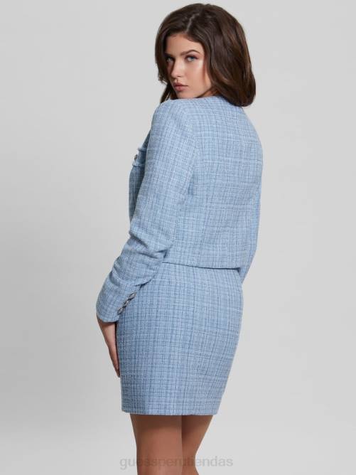 GUESS chaqueta de tweed brillante alara mujer 0P8X1924 cielo anochecer multi vestir