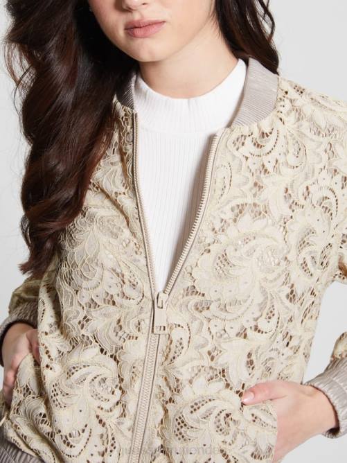 GUESS chaqueta de vuelo de encaje aisha mujer 0P8X1731 piedra apagada multi vestir