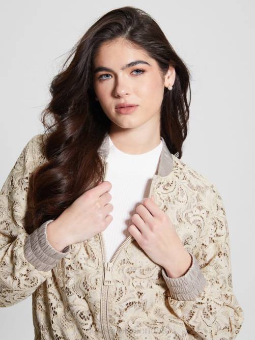 GUESS chaqueta de vuelo de encaje aisha mujer 0P8X1731 piedra apagada multi vestir