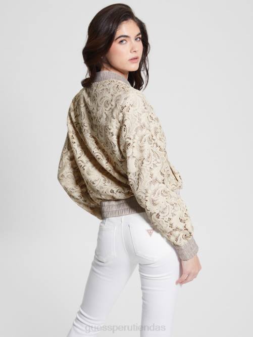 GUESS chaqueta de vuelo de encaje aisha mujer 0P8X1731 piedra apagada multi vestir
