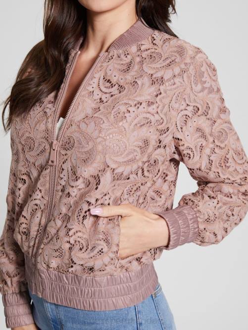 GUESS chaqueta de vuelo de encaje aisha mujer 0P8X1750 calma rosa multi vestir