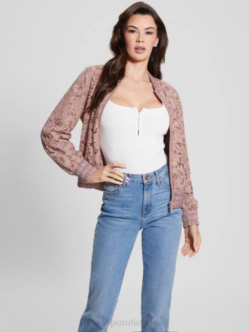 GUESS chaqueta de vuelo de encaje aisha mujer 0P8X1750 calma rosa multi vestir