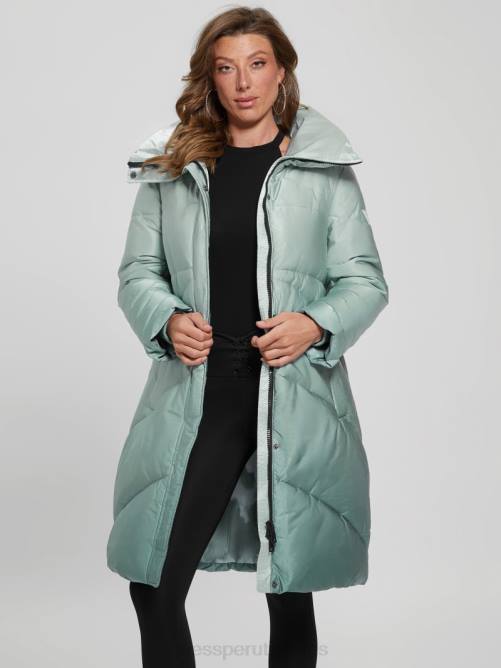 GUESS chaqueta eco ophelie mujer 0P8X1961 verde azulado polvoriento se degrada vestir