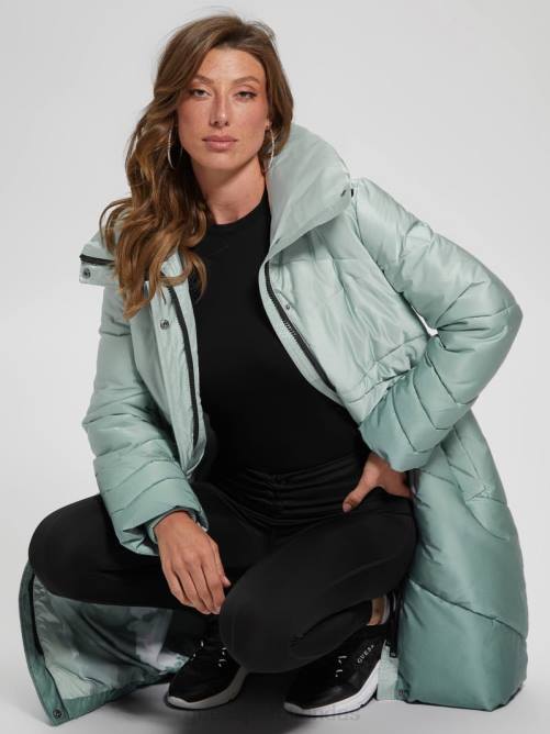 GUESS chaqueta eco ophelie mujer 0P8X1961 verde azulado polvoriento se degrada vestir