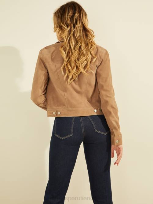 GUESS chaqueta estilo camionero de ante rita mujer 0P8X1060 arcilla de verano vestir