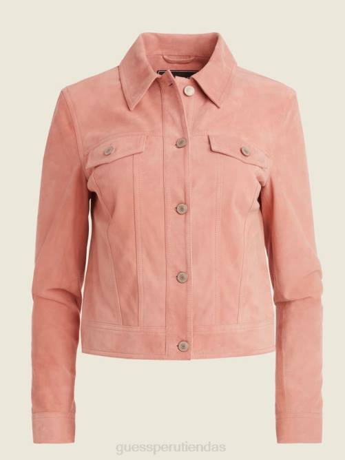 GUESS chaqueta estilo camionero de ante rita mujer 0P8X1786 rosa de verano vestir