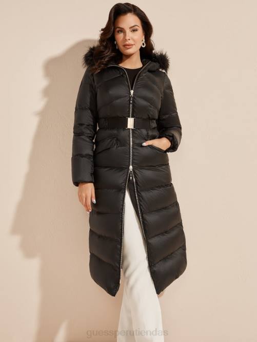 GUESS chaqueta larga de plumas elin mujer 0P8X1826 negro vestir