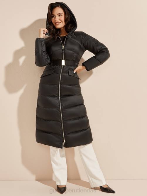 GUESS chaqueta larga de plumas elin mujer 0P8X1826 negro vestir