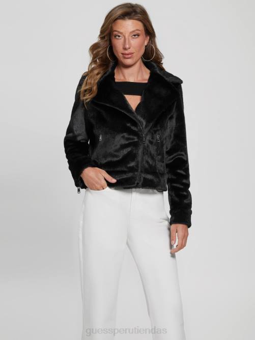 GUESS chaqueta motera lavinia de piel sintética mujer 0P8X1925 negro vestir