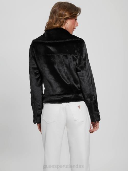 GUESS chaqueta motera lavinia de piel sintética mujer 0P8X1925 negro vestir