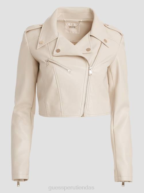 GUESS chaqueta motera rochelle de piel sintética mujer 0P8X1733 madreperla vestir