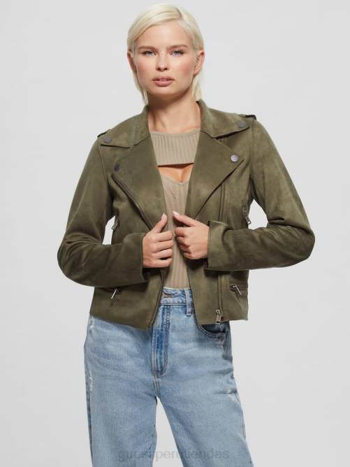 GUESS chaqueta moto eco monica mujer 0P8X1890 verde desierto vestir