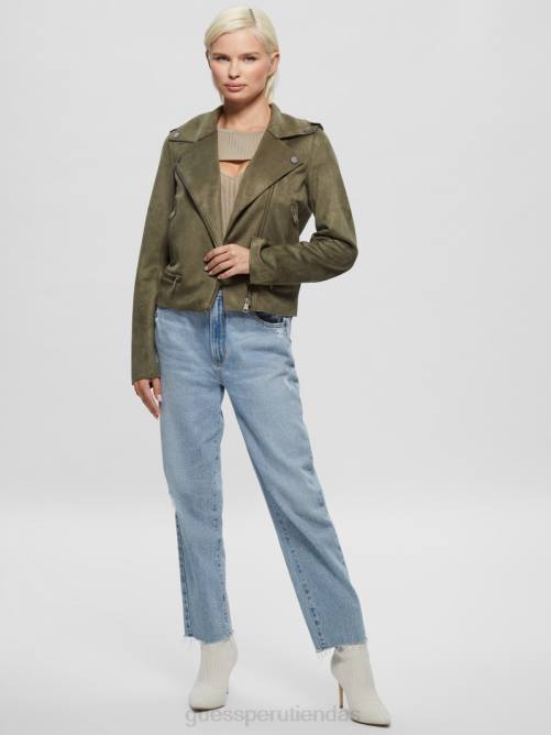 GUESS chaqueta moto eco monica mujer 0P8X1890 verde desierto vestir