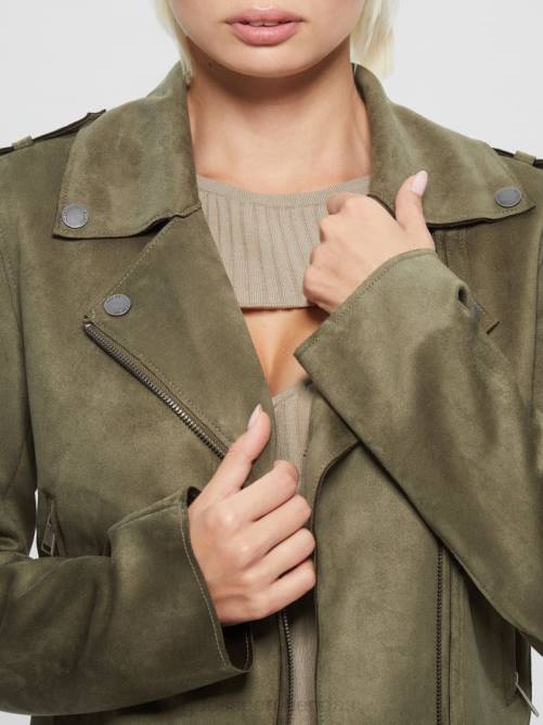 GUESS chaqueta moto eco monica mujer 0P8X1890 verde desierto vestir