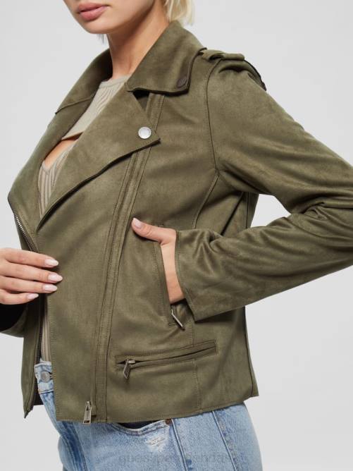 GUESS chaqueta moto eco monica mujer 0P8X1890 verde desierto vestir