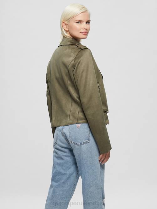 GUESS chaqueta moto eco monica mujer 0P8X1890 verde desierto vestir