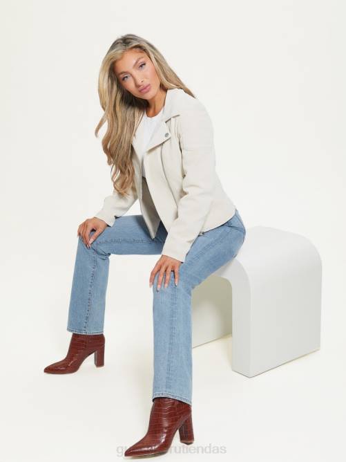GUESS chaqueta moto olivia mujer 0P8X1899 madreperla vestir