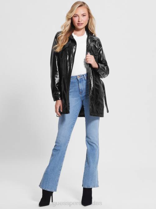GUESS chaqueta pax de piel sintética mujer 0P8X1905 negro vestir