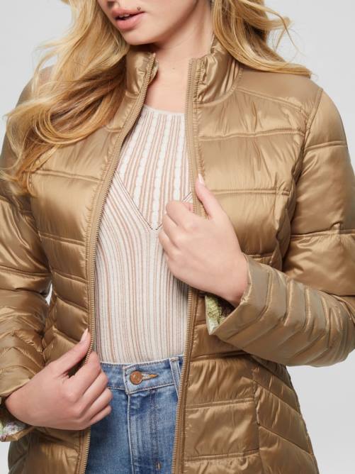 GUESS chaqueta reversible eco joy mujer 0P8X1992 arena mojada vestir