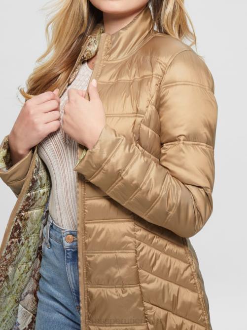 GUESS chaqueta reversible eco joy mujer 0P8X1992 arena mojada vestir