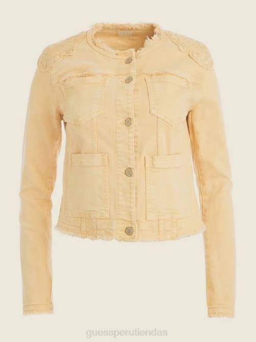 GUESS chaqueta vaquera eco layla mujer 0P8X239 ostra paisley vestir