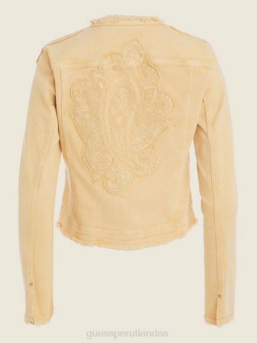 GUESS chaqueta vaquera eco layla mujer 0P8X239 ostra paisley vestir