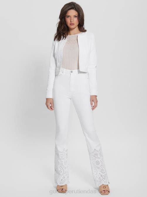 GUESS chaqueta vaquera ecocherish mujer 0P8X13 blanco puro vestir