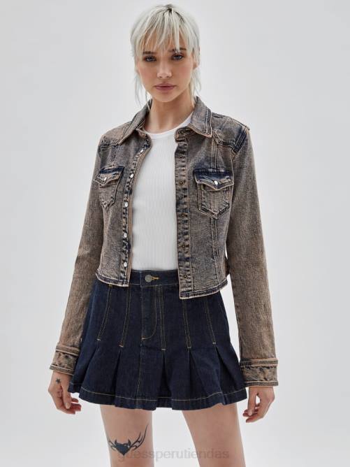 GUESS chaqueta vaquera original del oeste mujer 0P8X1843 ir lavado ácido rosa vestir