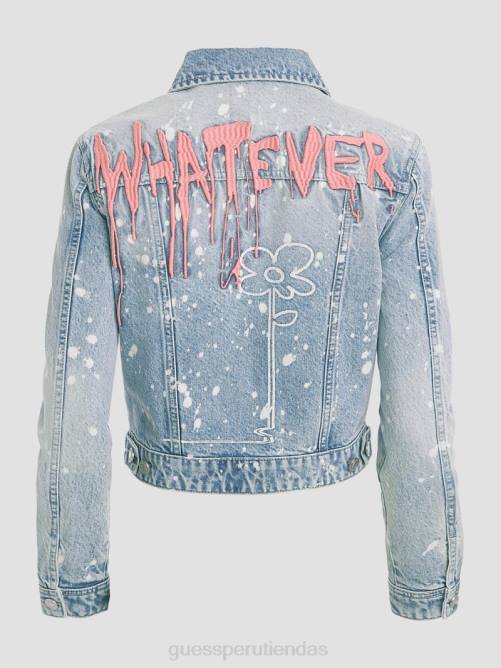 GUESS chaqueta vaquera stevie mujer 0P8X179 chapoteo del artista vestir