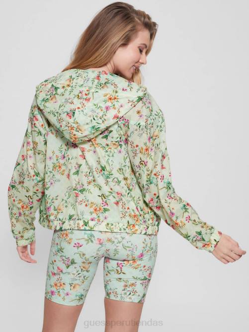 GUESS cortavientos eco davina de nailon floral mujer 0P8X1810 flor de campo acuático vestir