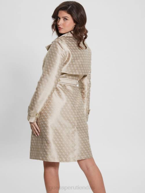 GUESS gabardina eco diletta con cinturón mujer 0P8X1727 combo crema e irlandesa vestir