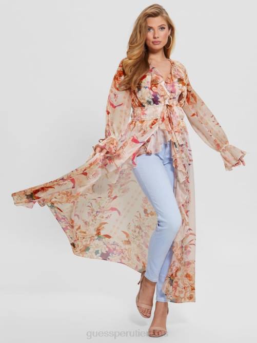 GUESS plumero de gasa estampado eco vanessa mujer 0P8X1414 romance recuperado vestir