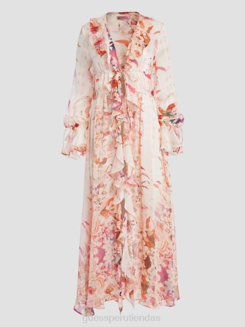 GUESS plumero de gasa estampado eco vanessa mujer 0P8X1414 romance recuperado vestir
