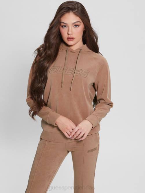 GUESS sudadera con capucha eufemia de gamuza sintética mujer 0P8X1944 rubia vestir