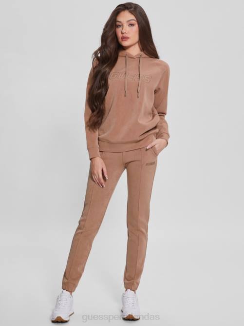 GUESS sudadera con capucha eufemia de gamuza sintética mujer 0P8X1944 rubia vestir