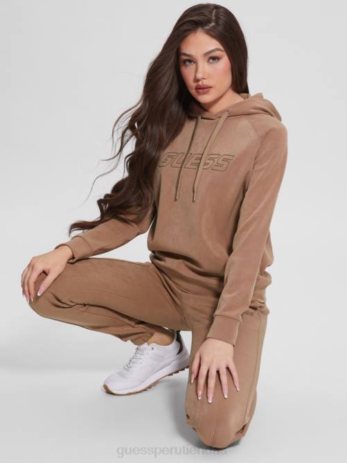 GUESS sudadera con capucha eufemia de gamuza sintética mujer 0P8X1944 rubia vestir