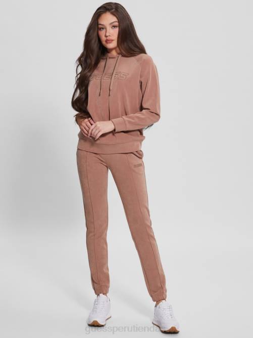 GUESS sudadera con capucha eufemia de gamuza sintética mujer 0P8X1944 rubia vestir