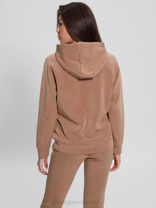 GUESS sudadera con capucha eufemia de gamuza sintética mujer 0P8X1944 rubia vestir