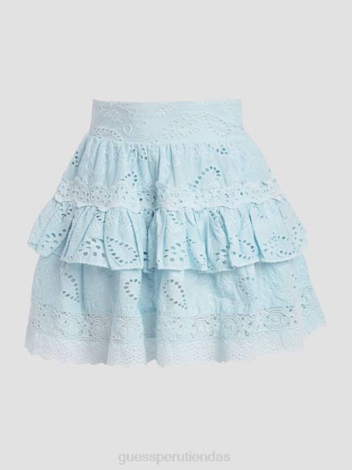 GUESS falda arielle con ojales mujer 0P8X2029 caprichoso azul multi vestir