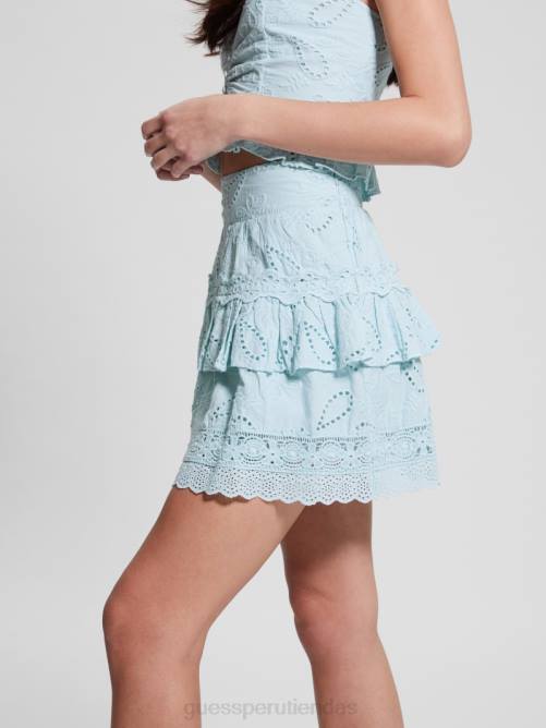 GUESS falda arielle con ojales mujer 0P8X2029 caprichoso azul multi vestir